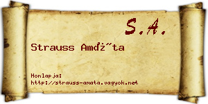 Strauss Amáta névjegykártya